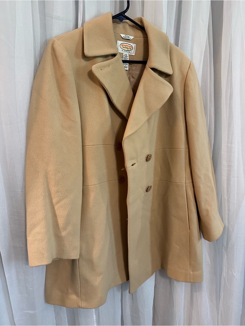 Talbots Classic Womenβs Tan Wool Blend Overcoat